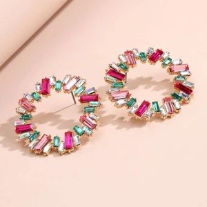 Rhinestone multicolor earrings NEW